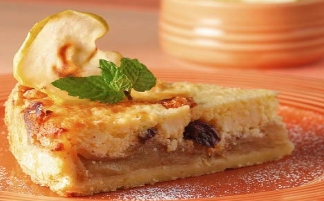 Torta de queso y manzanas